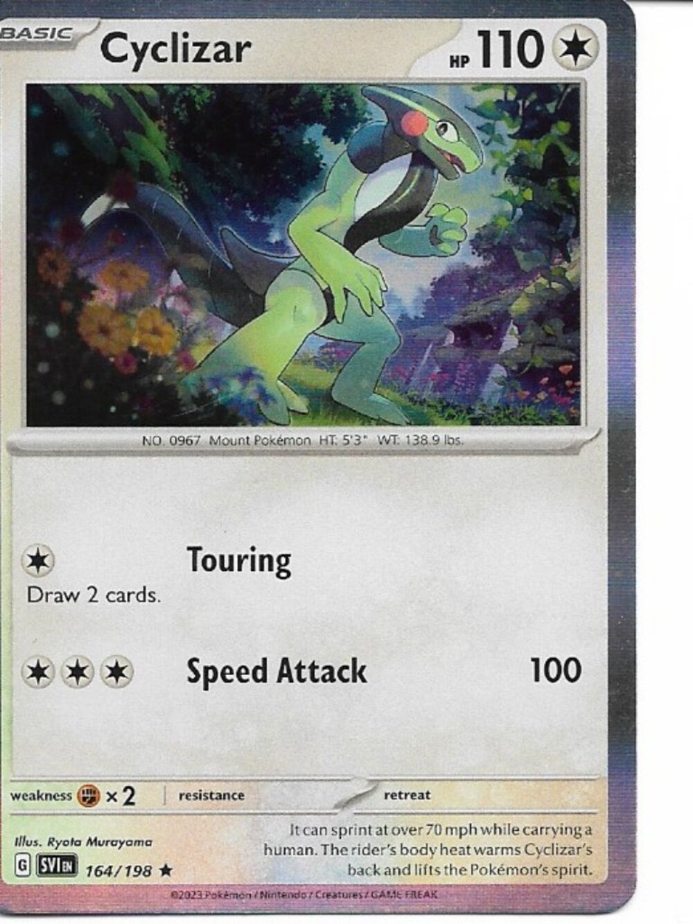 Pokemon Cyclizar 164/198 Scarlet & Violet Base Holo P